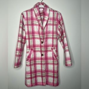 Pink Lily Plaid Shacket Coat